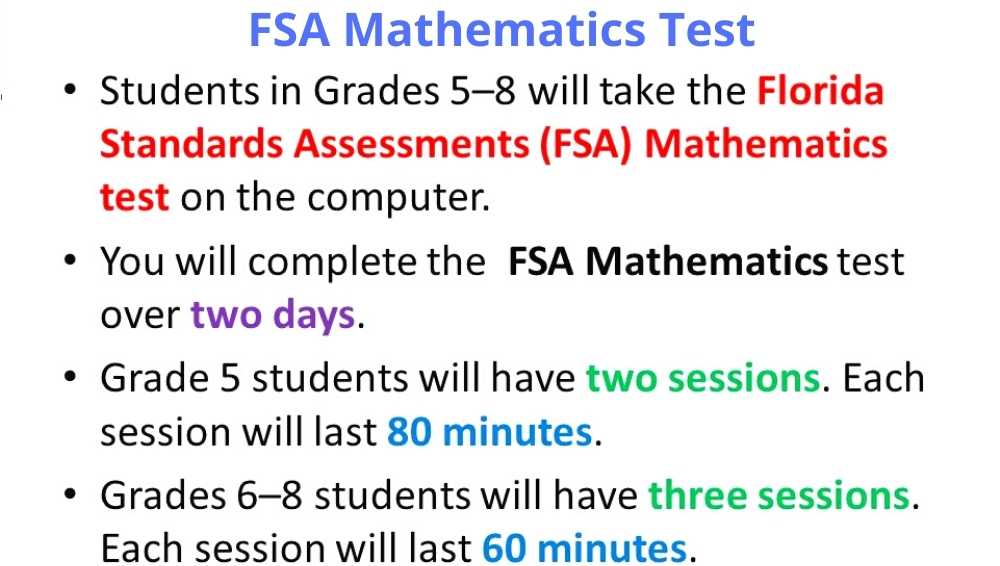 The Proper Guide of FSA Test Math Notion Inc